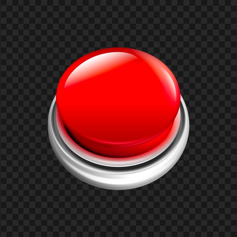 Realistic Red Push Button Big Dome PNG | Citypng