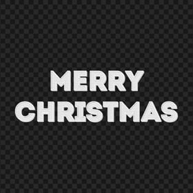 Merry Christmas White Text Art PNG