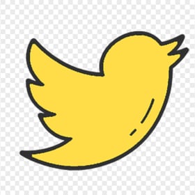 Aesthetic Yellow Bird Twitter Logo Icon PNG