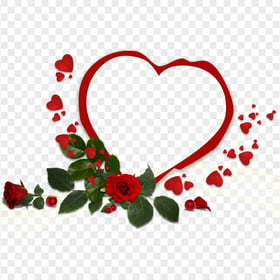 Love Valentine Heart With Roses Illustration HD PNG