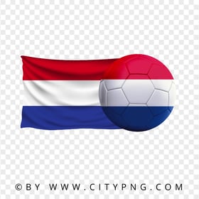 Netherlands Flag With Soccer Football Ball HD PNG