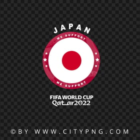 We Support Japan World Cup 2022 Logo Image PNG