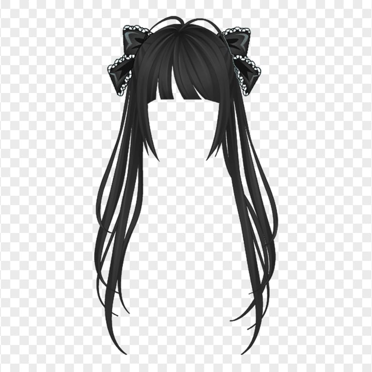 Download HD Black Anime Hair - Anime Transparent PNG Image 