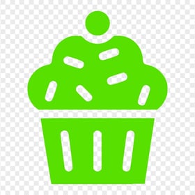 Green Cupcake Muffin Silhouette Icon PNG