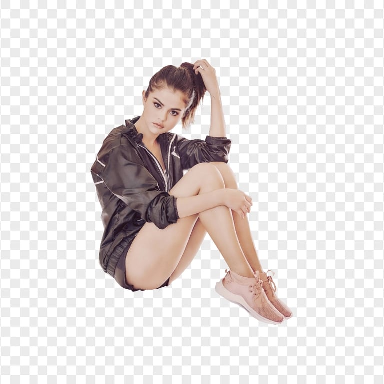 Selena Gomez Sitting Sexy Clothes