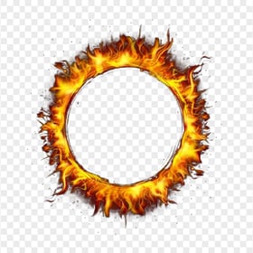 Round Outline Frame Border Fire Flame