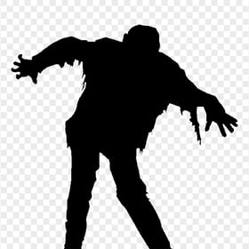 HD Black Zombie Silhouette Fictional Character PNG