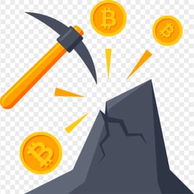 Bitcoin BTC Mining Icon PNG
