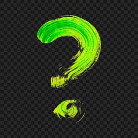 Green Brush Stroke Question Mark FREE PNG