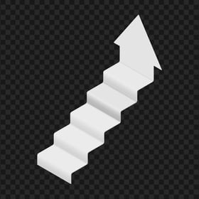 HD White Up Stairs Arrow PNG