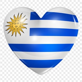 HD Uruguay Flag Heart Shape PNG