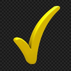 PNG Tick Check Correct True Done Mark 3D Yellow Icon