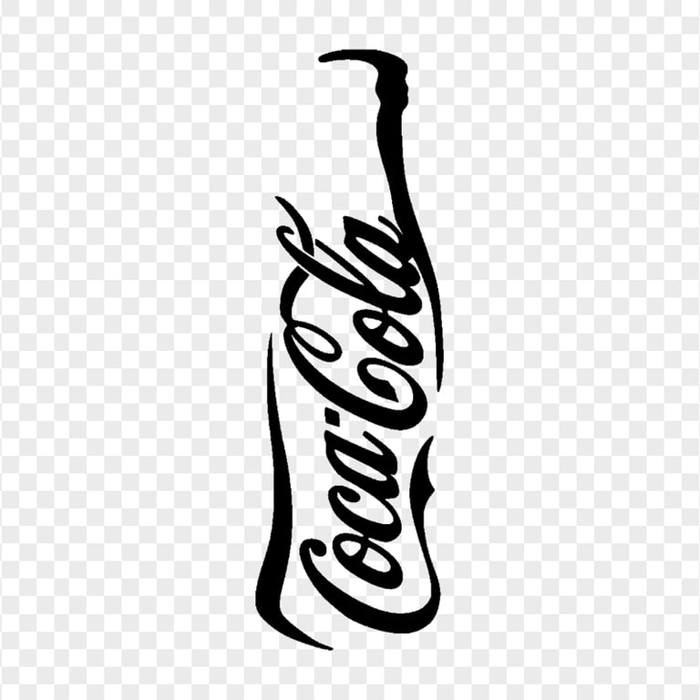 HD Coca Cola Bottle Black Silhouette PNG
