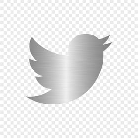 HD Twitter Bird Silver Metal Logo Icon PNG