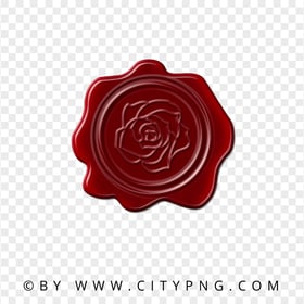 Rose Flower Red Seal Wax Stamp FREE PNG