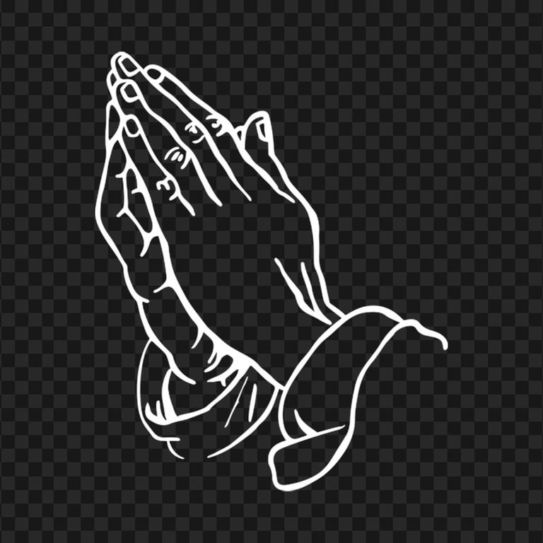 PNG Outline White Pray Hands