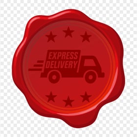 HD Express Delivery Red Seal Stamp PNG