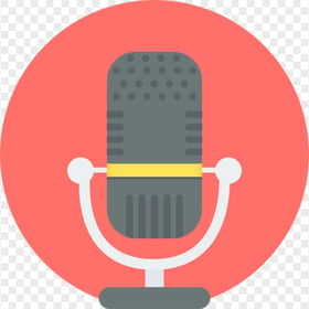 Round Flat Mic Sound Voice Recording Icon