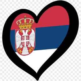 Clipart Serbia Flag Heart Shape PNG