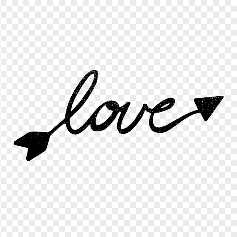 Black Love Calligraphy Word HD PNG