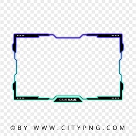 Live Streaming Blue and Blue Green Twitch Frame Overlay PNG