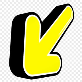 HD 3D Yellow Arrow Pointing Down Left PNG