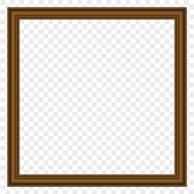 Brown Wood Square Frame PNG