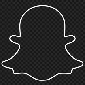 HD White Snapchat Outline Ghost Logo Icon Symbol PNG
