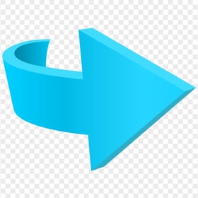 3D HD Blue Curved Arrow Point Right
