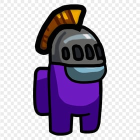 HD Purple Among Us Crewmate Character With Knight Helmet PNG