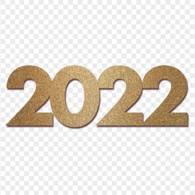 HD Gold Glitter 2022 New Year Text PNG