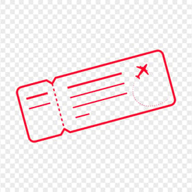 Airline Outline Red Ticket Icon Logo PNG