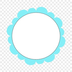 Blue & White Wavy Floral Circle Border PNG