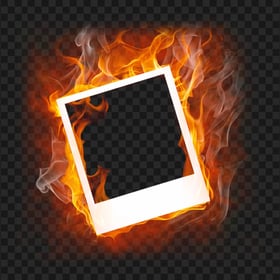 Polaroid Frame Fire Burning Flames HD PNG