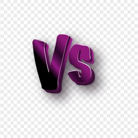 Versus Vs Purple 3D Text Sign HD PNG