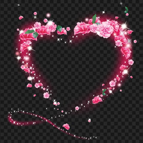 Beautiful Pink Floral Heart Love Valentine Illustration