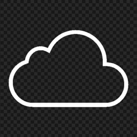 Transparent HD White Outline Cloud Icon