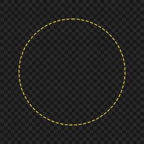 Circle Yellow Dashed Border PNG