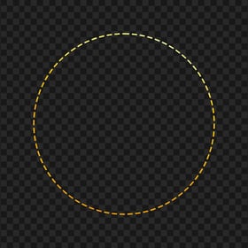 Circle Gold Dashed Border PNG Image