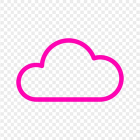 Pink Outline Cloud Icon