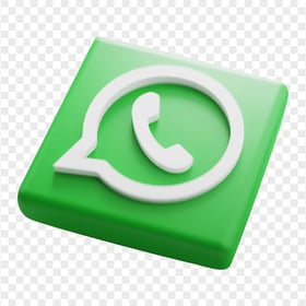 HD Green 3D Design WhatsApp Wa Square Logo Icon PNG