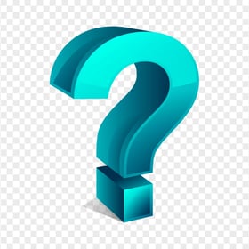 Blue Green Question Mark 3D Logo Icon Symbol PNG