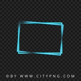 Blue Neon Double Frame Transparent PNG