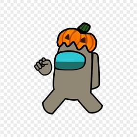 HD Tan Among Us Crewmate Character With Pumpkin Hat PNG
