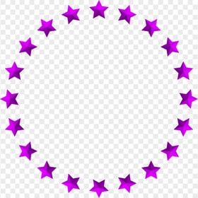 Circle Stars Purple Border Frame PNG
