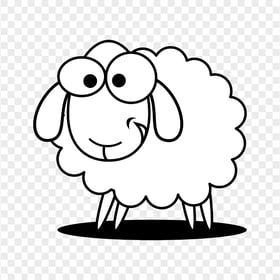 HD Coloring Page Sheep Transparent Background