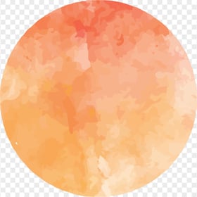 Orange Watercolor Circle Round Shape HD PNG