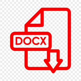 Docx File Download Red Icon PNG