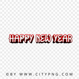 Download Red Happy New Year 3D Text PNG