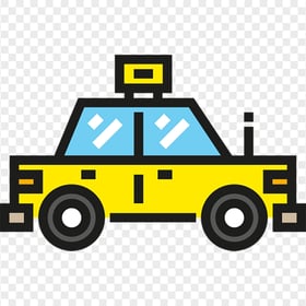 Side View Vector Taxi Cab Icon PNG